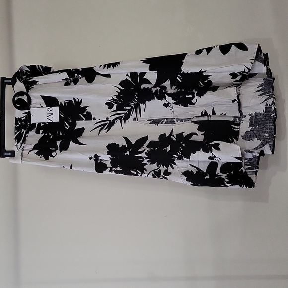 Zara Tropical Print Faux Button Front 100% Cotton Skirt - Picture 3 of 10
